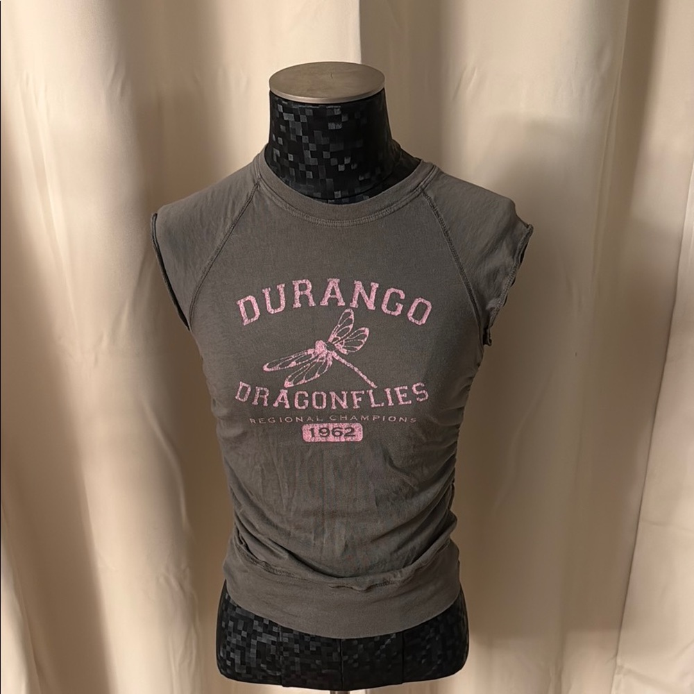 Durango Women's Gray and Pink Short Sleeve Tee Vintage XS